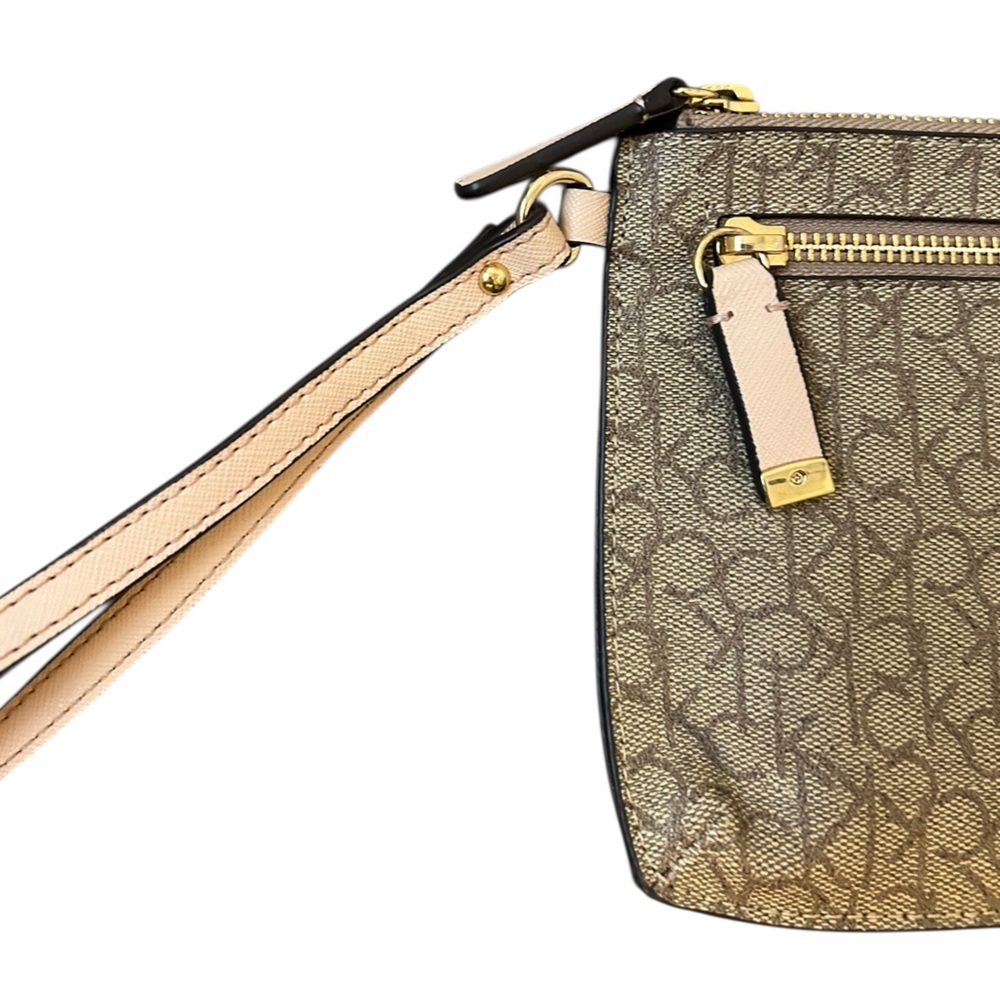 Calvin Klein Top Zip Monogram Wristlet Clutch - Picture 7 of 11
